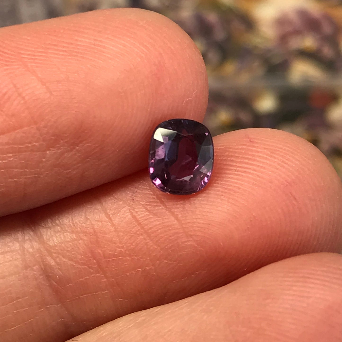 Natural Purple Sapphire 1.04 carats 6.2x5.3 mm Fancy Sapphire, Loose Faceted Unmounted Gemstone Earth Mined Gem Cushion Cut Square Stone