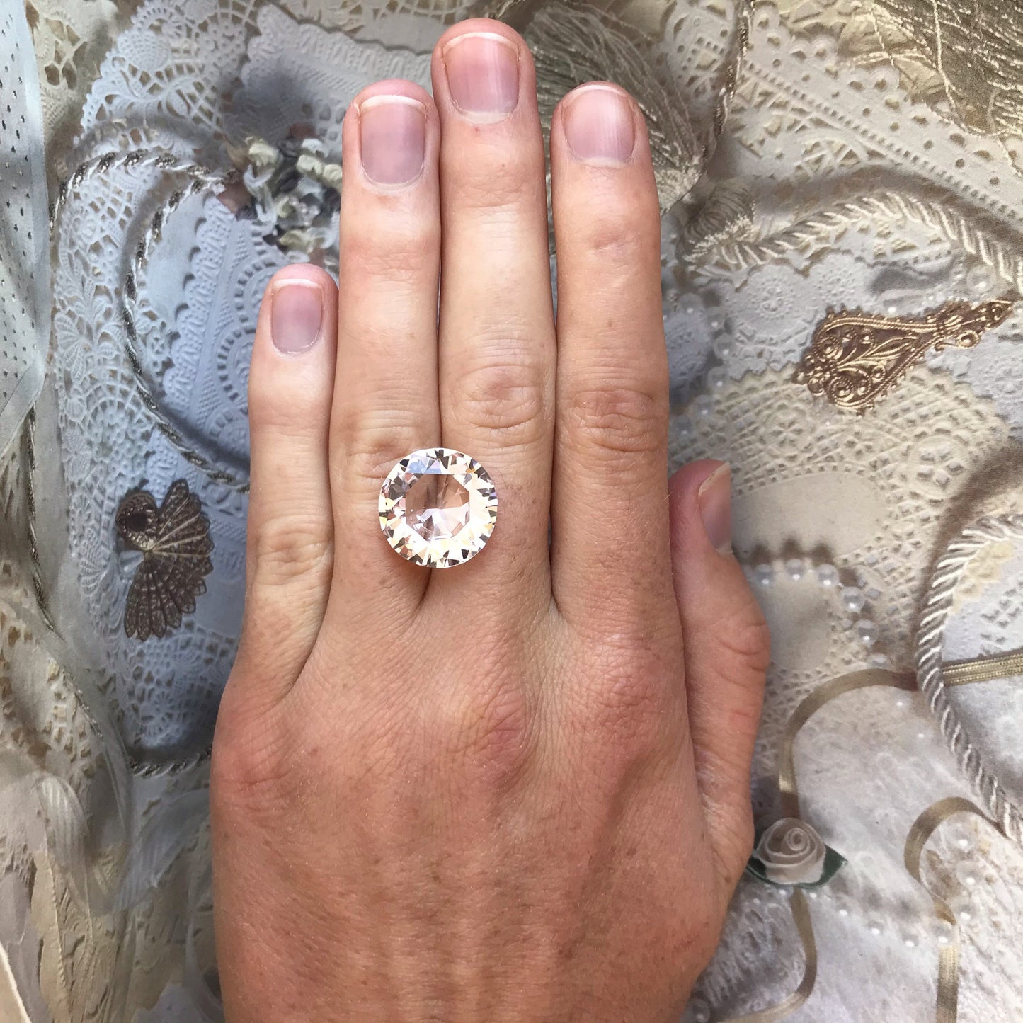 11.69 Carat Natural Morganite 16.5mm Round Light Purple Cut Loose Gem Unmounted Gemstone Beryl, 16 mm Round Certified Morganite US Seller