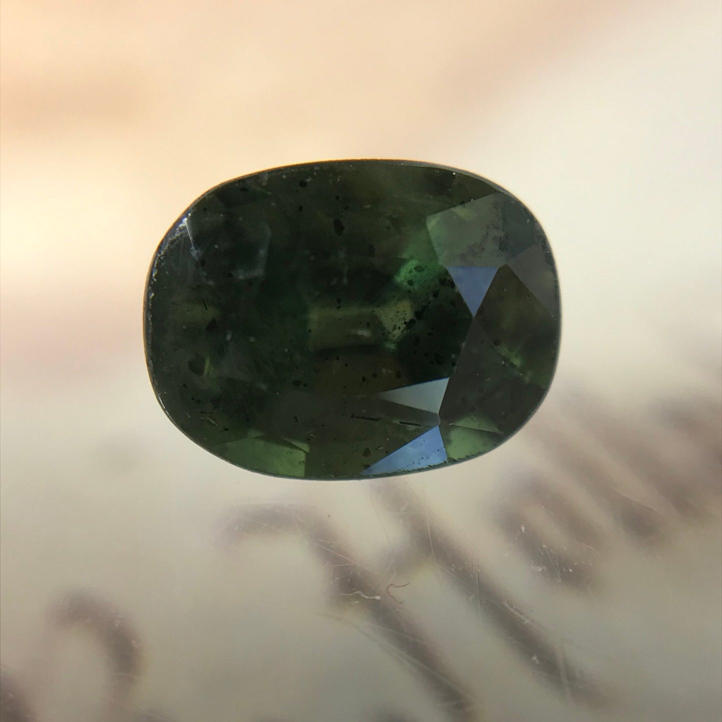6.5x5mm Natural Green Sapphire Oval Cut Corundum 1.08 carats Faceted Loose