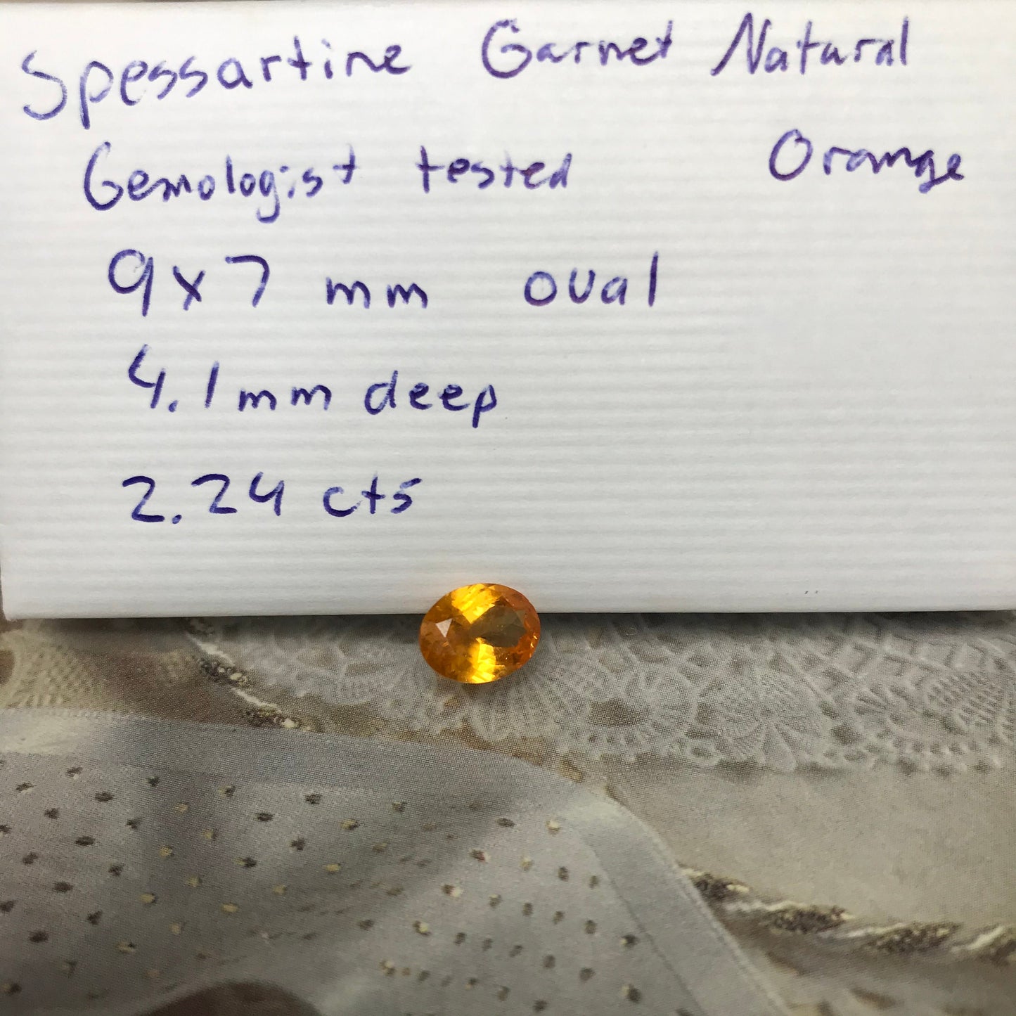 9x7mm Natural Mandarin Spessartite Garnet 2.24 carats Faceted Oval Gemstone Unmounted Loose Gem Orange Garnet Genuine Earth Mined Stone