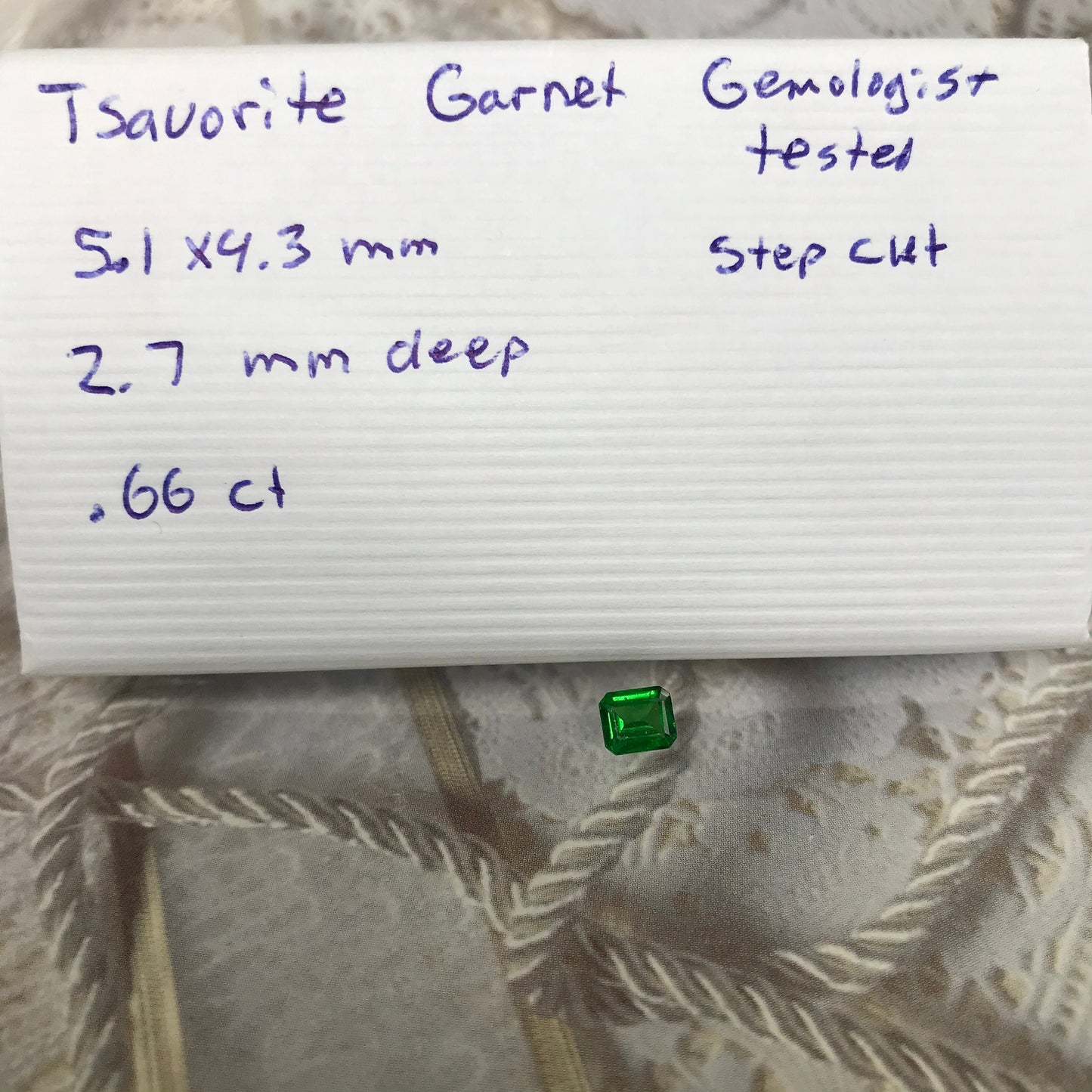 Natural Tsavorite Garnet 5x4mm 0.66 carats Faceted Emerald Cut Loose Gemstone, Green Garnet
