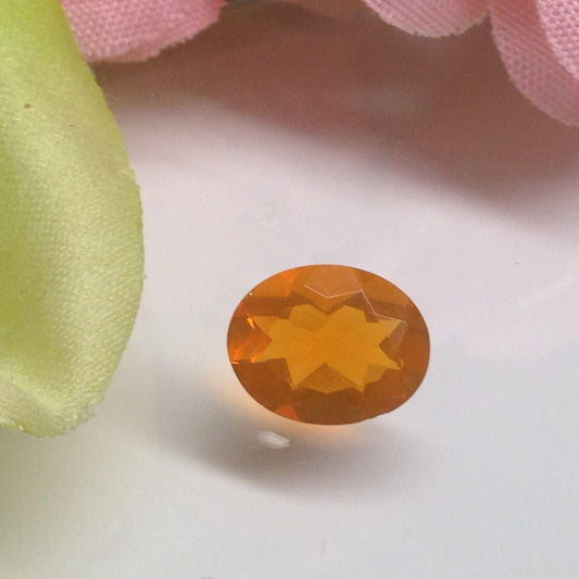 Fire Opal Orange 10x7.7mm Natural Gem loose gemstone 1.61 carats cts October Birthstone Oval Faceted Flowing Gems