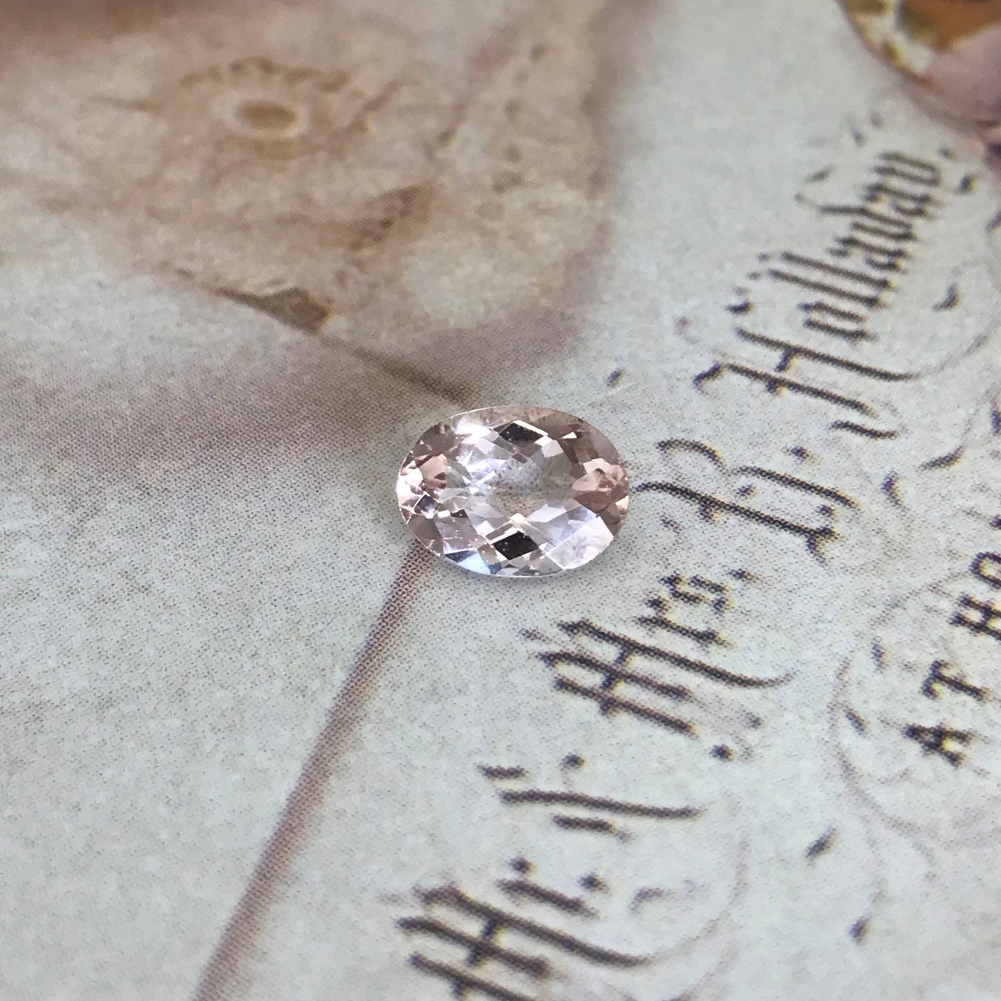 8x6mm Morganite 1 Carat Oval Checkerboard Cut Peachy Pink Color Beryl For Engagement Ring Faceted Loose Wholesale Gemstone