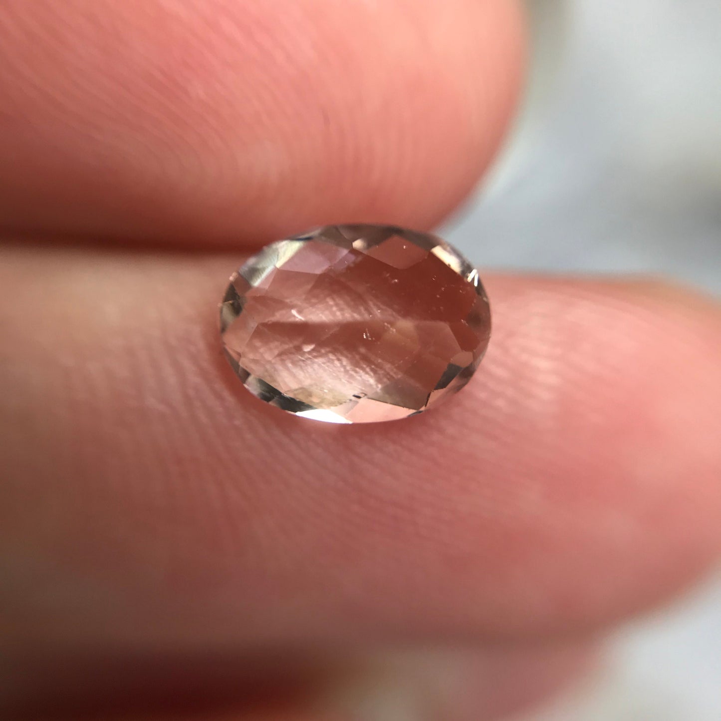 8x6mm Morganite 1 Carat Oval Checkerboard Cut Peachy Pink Color Beryl For Engagement Ring Faceted Loose Wholesale Gemstone