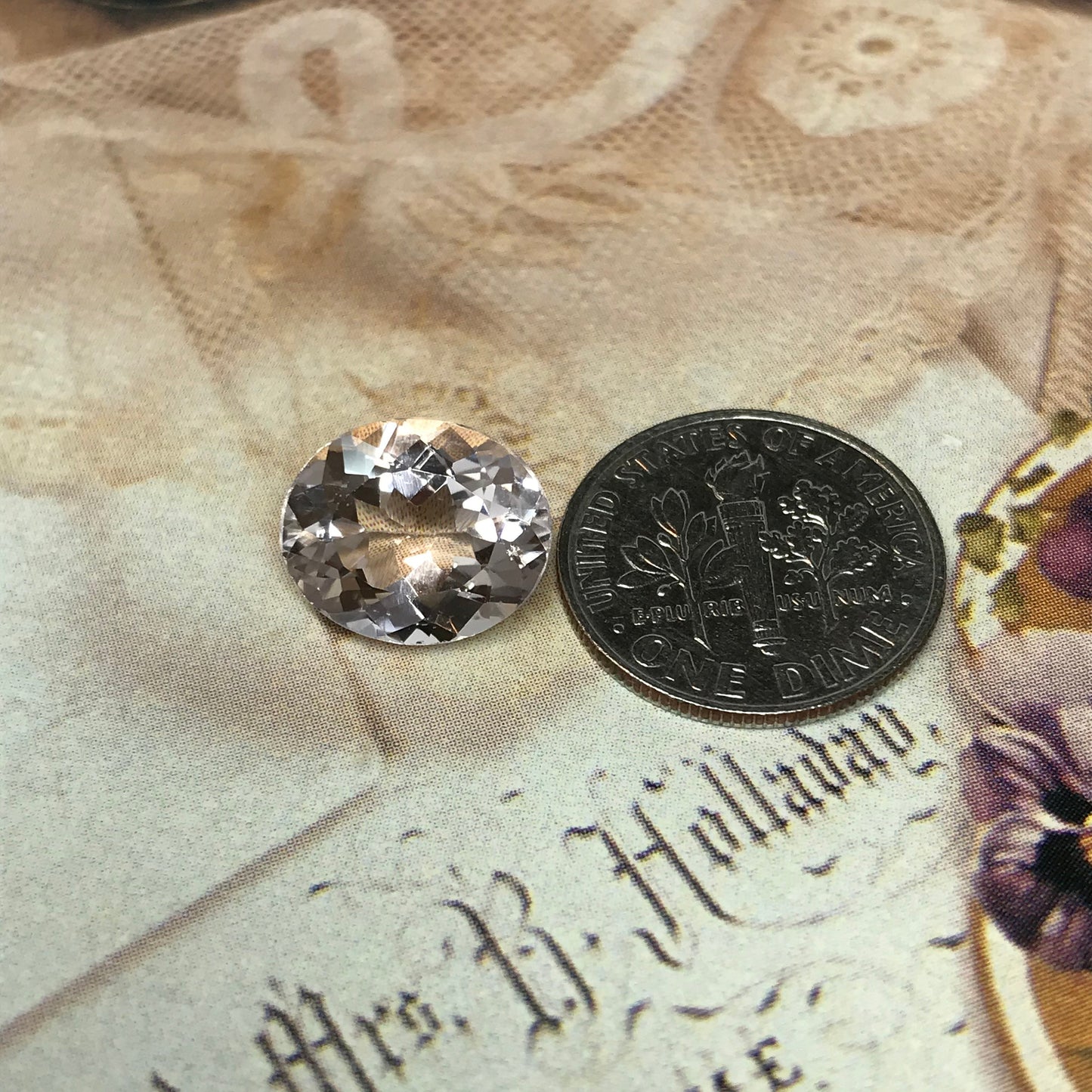 Peach Pink Morganite 12x10mm 4.39 Carat Oval Cut Faceted Loose Gemstone Unmounted Gem, For Engagement Ring, Loose Oval Natural Morganite