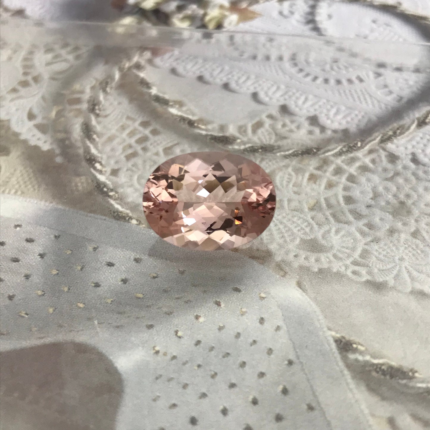 8.40 Carat Peach Pink Morganite 16x12mm Oval Cut Loose Gem Unmounted Gemstone Beryl Peachy Pink Morganite Large Faceted Stone
