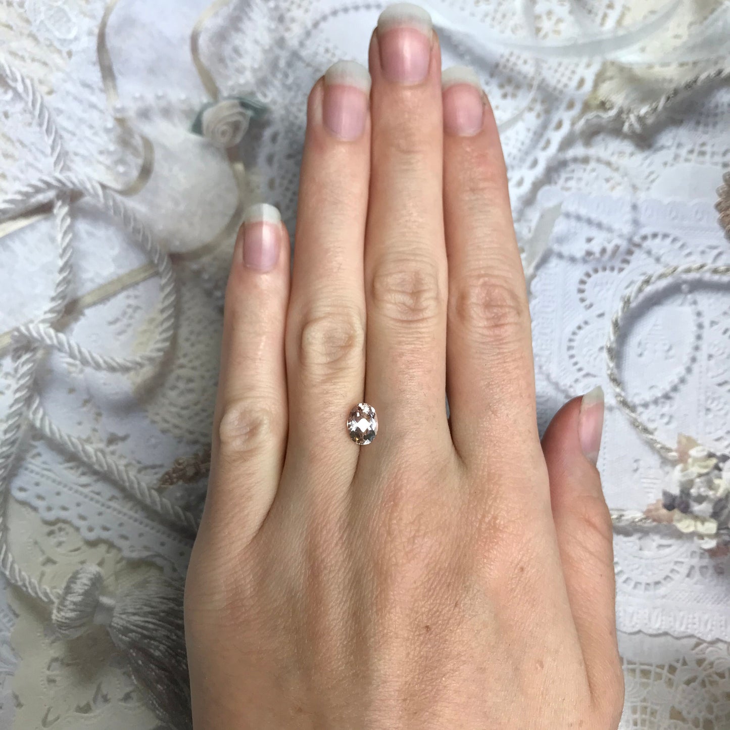 8x6mm Morganite 1 Carat Oval Checkerboard Cut Peachy Pink Color Beryl For Engagement Ring Faceted Loose Wholesale Gemstone