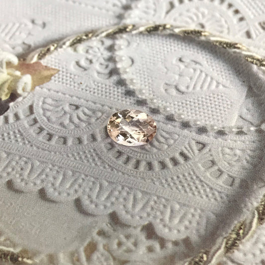 8x6mm Morganite 1 Carat Oval Checkerboard Cut Peachy Pink Color Beryl For Engagement Ring Faceted Loose Wholesale Gemstone