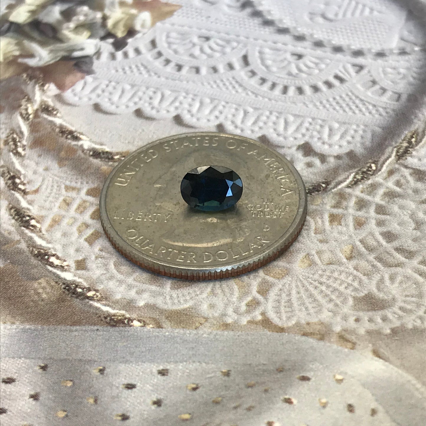 Natural Blue Sapphire 7x5mm Oval 1.23 Carat Corundum Midnight Dark Blue Faceted Loose Unmounted Gemstone Earth Mined US Seller