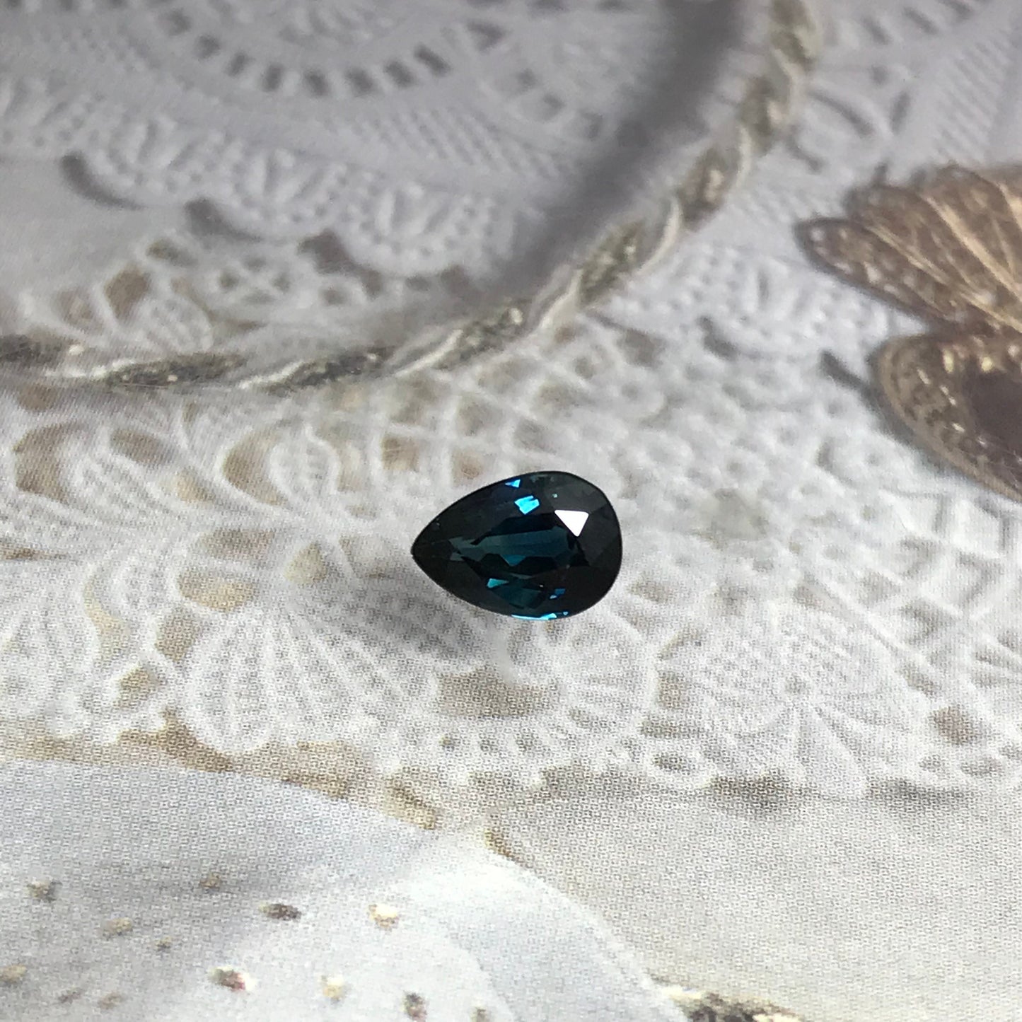 7x5mm Natural Blue Sapphire 1 Carat Pear Tear Drop Corundum Dark Teal Blue Gem Faceted Loose Gemstone Heated Sapphire