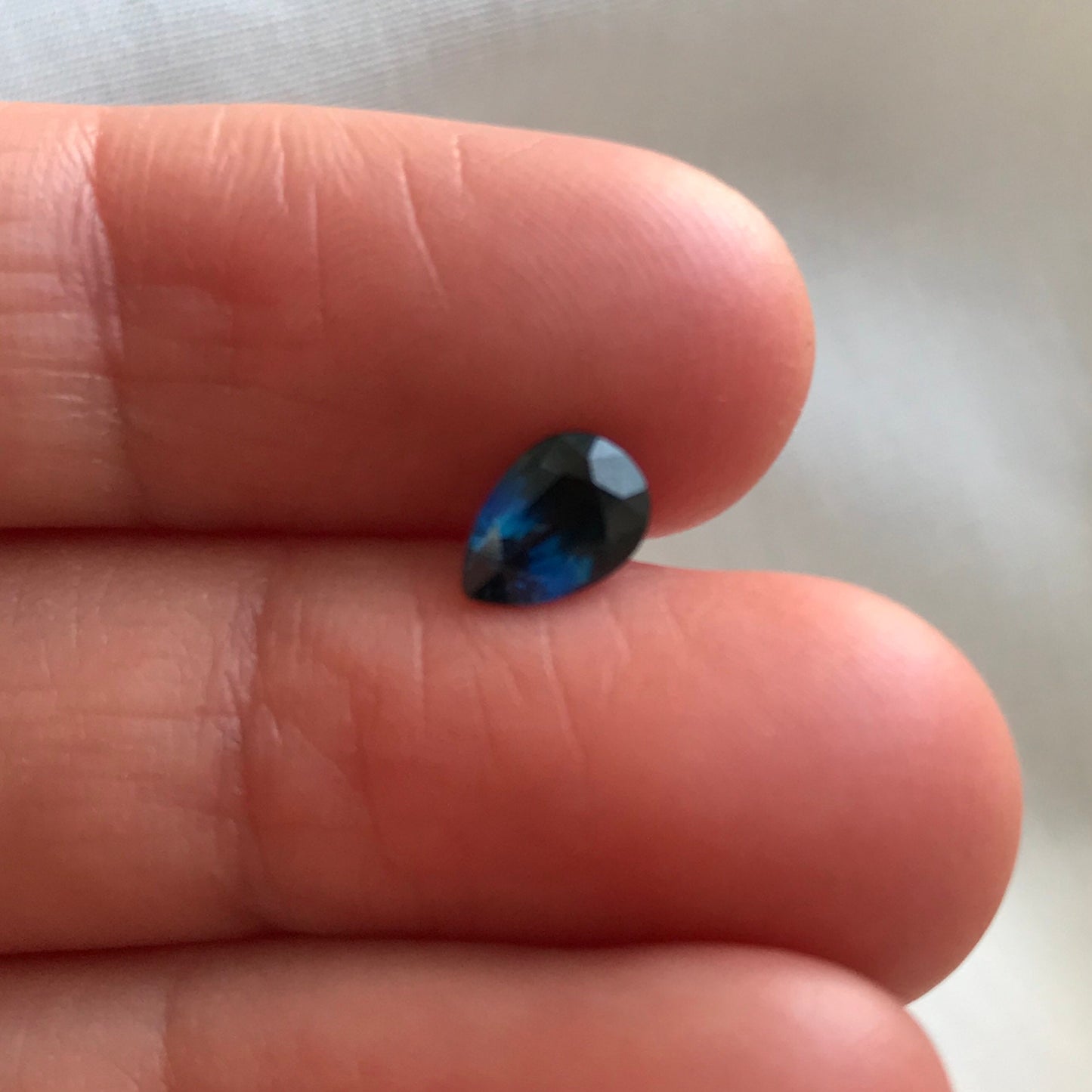 7x5mm Natural Blue Sapphire 1 Carat Pear Tear Drop Corundum Dark Teal Blue Gem Faceted Loose Gemstone Heated Sapphire