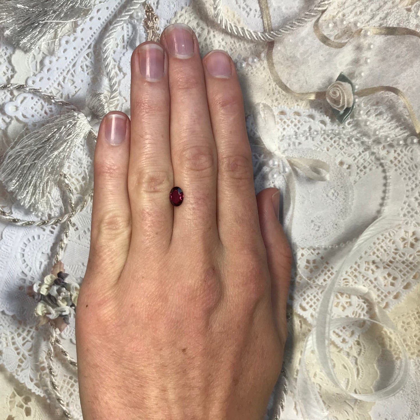 7x5mm Natural Ruby Heat Only 0.88 Carat Dark Purplish Red Loose Faceted Oval Cut Gem, July Birthstone