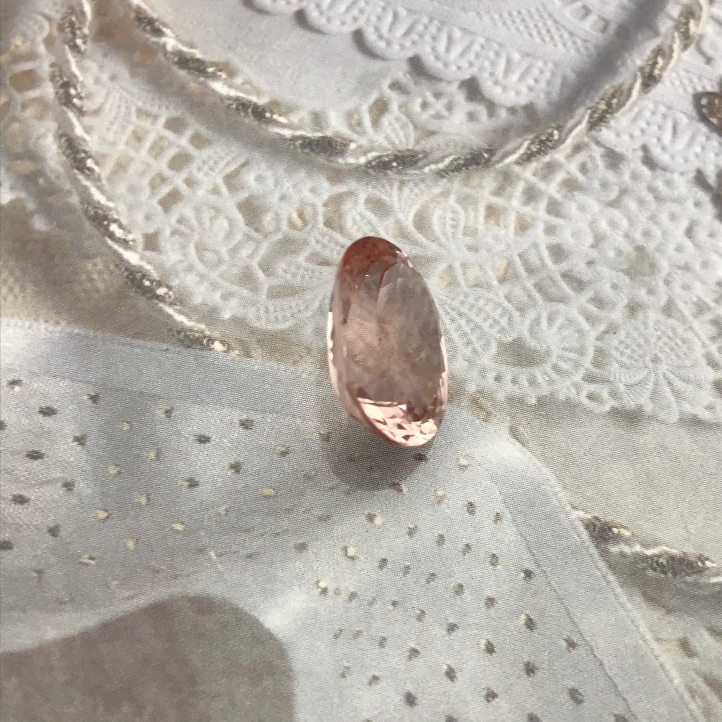 8.40 Carat Peach Pink Morganite 16x12mm Oval Cut Loose Gem Unmounted Gemstone Beryl Peachy Pink Morganite Large Faceted Stone