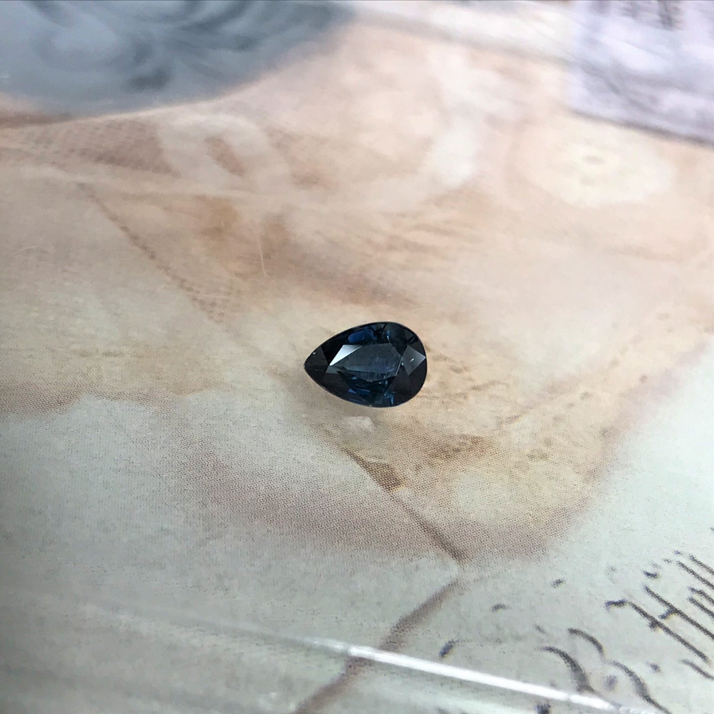 7x5mm Natural Blue Sapphire 1 Carat Pear Tear Drop Corundum Dark Teal Blue Gem Faceted Loose Gemstone Heated Sapphire