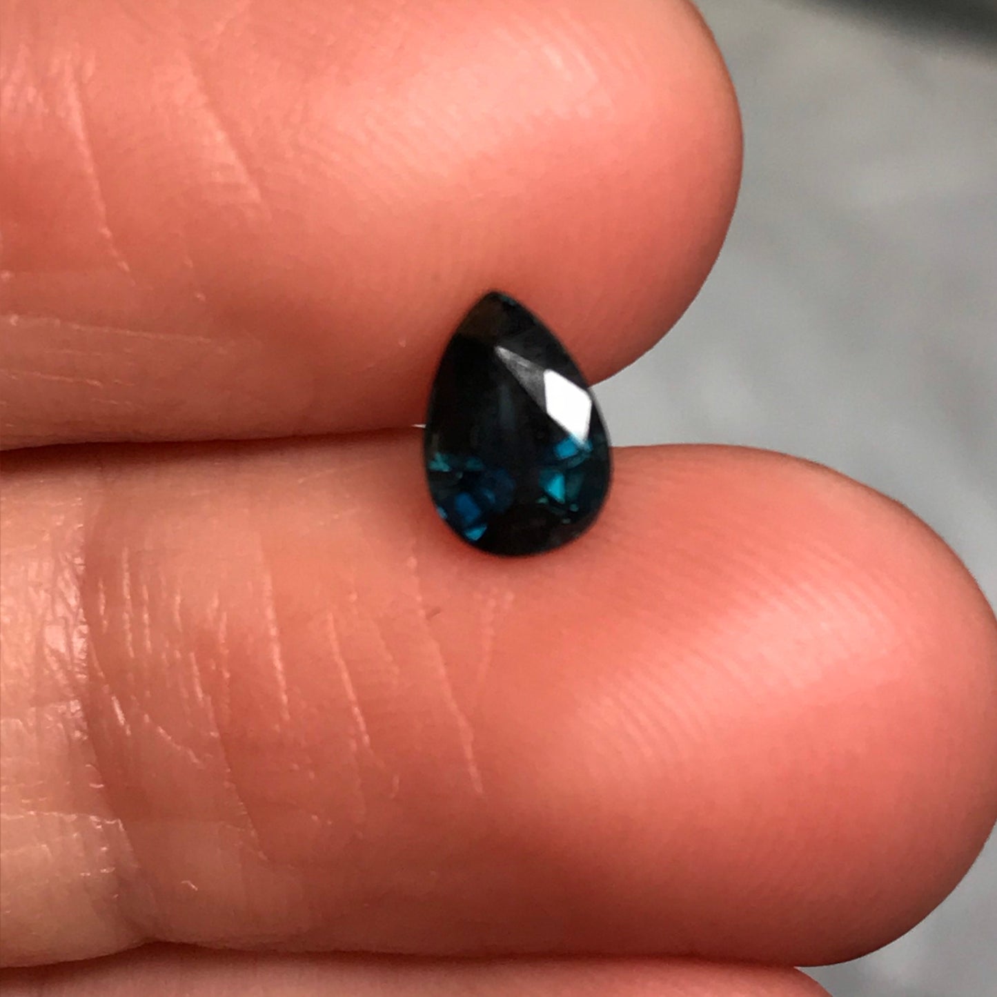 7x5mm Natural Blue Sapphire 1 Carat Pear Tear Drop Corundum Dark Teal Blue Gem Faceted Loose Gemstone Heated Sapphire