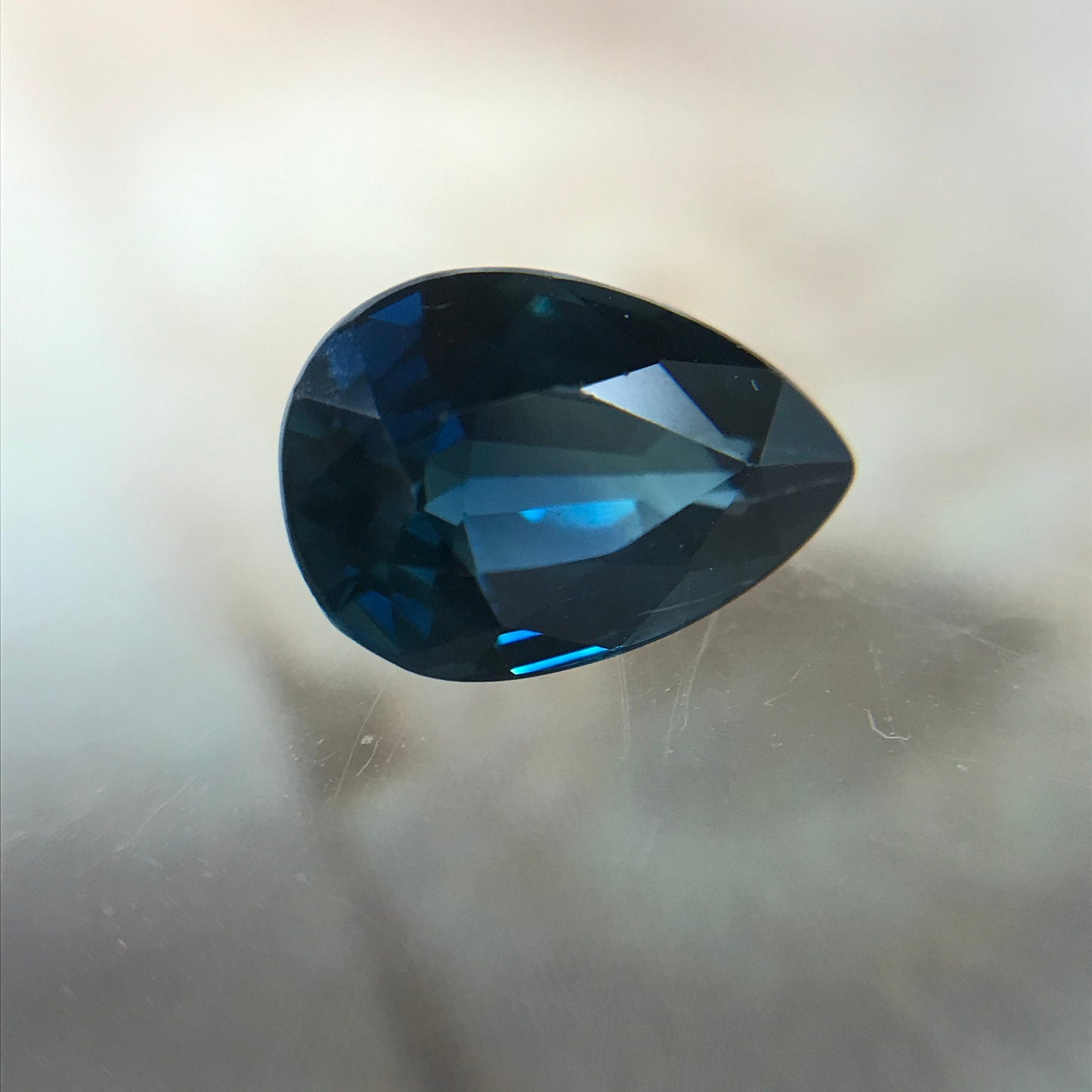 7x5mm Natural Blue Sapphire 1 Carat Pear Tear Drop Corundum Dark Teal Blue Gem Faceted Loose Gemstone Heated Sapphire