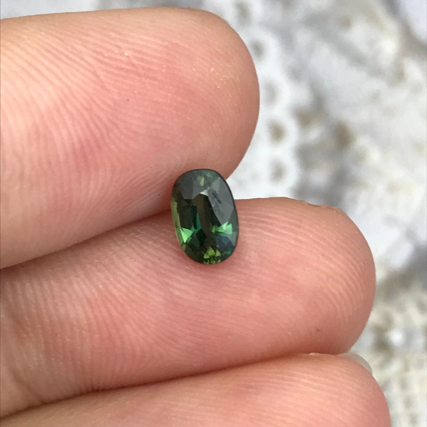 6x4mm Natural Green Sapphire 0.73 Carats Oval Cut Heated Corundum Wholesale Gem, Faceted Loose Gemstone, US seller