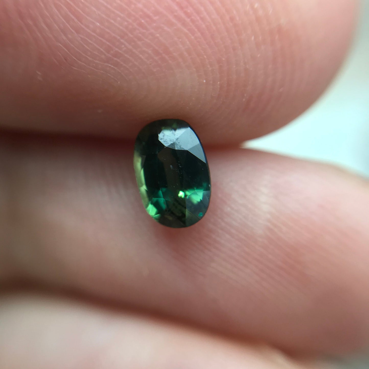 6x4mm Natural Green Sapphire 0.73 Carats Oval Cut Heated Corundum Wholesale Gem, Faceted Loose Gemstone, US seller
