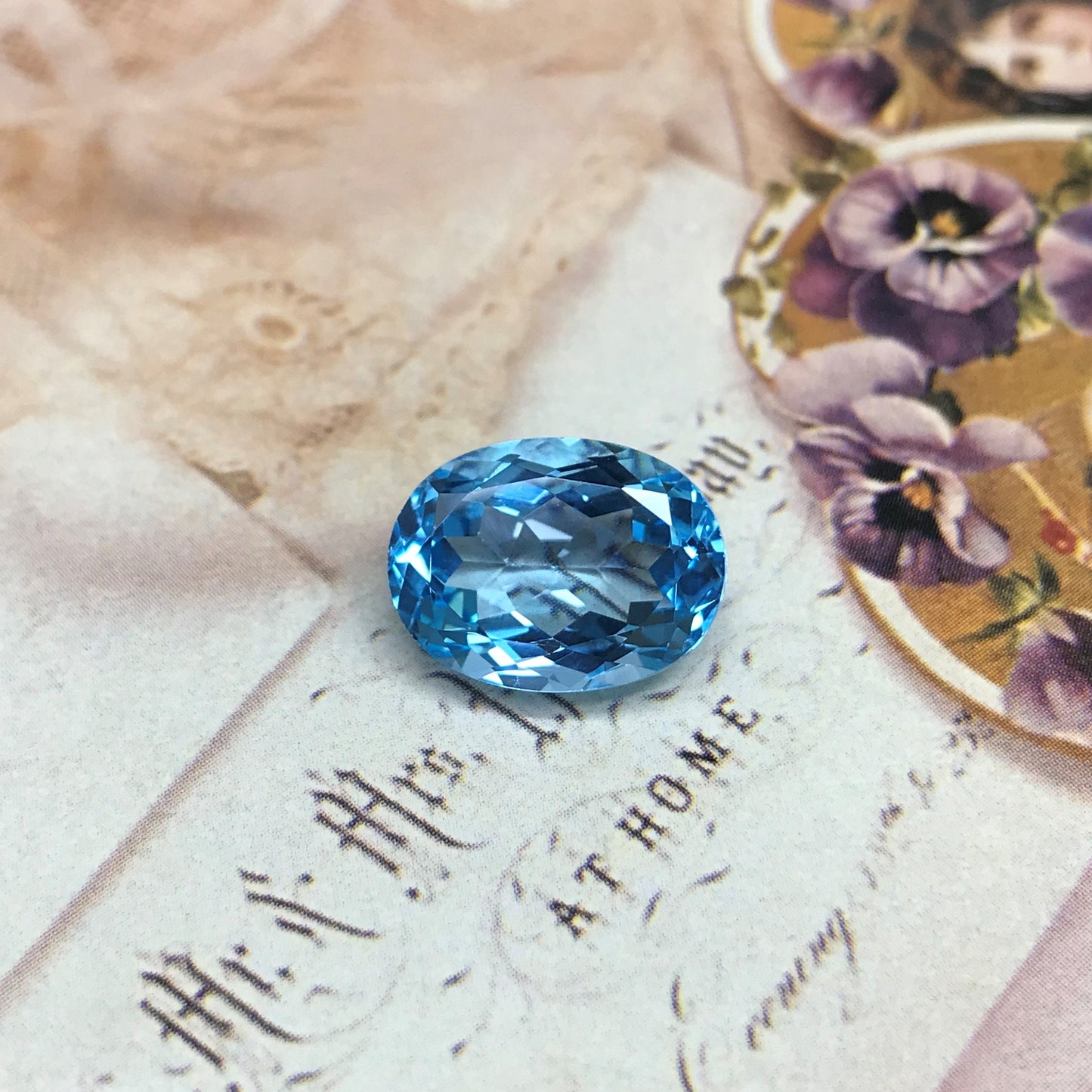 16x12mm Swiss Blue Topaz 13 ct Oval Cut Loose Topaz Gemstone Bright Blue Topaz Faceted Very Blue Topaz Unmounted December Birthstone