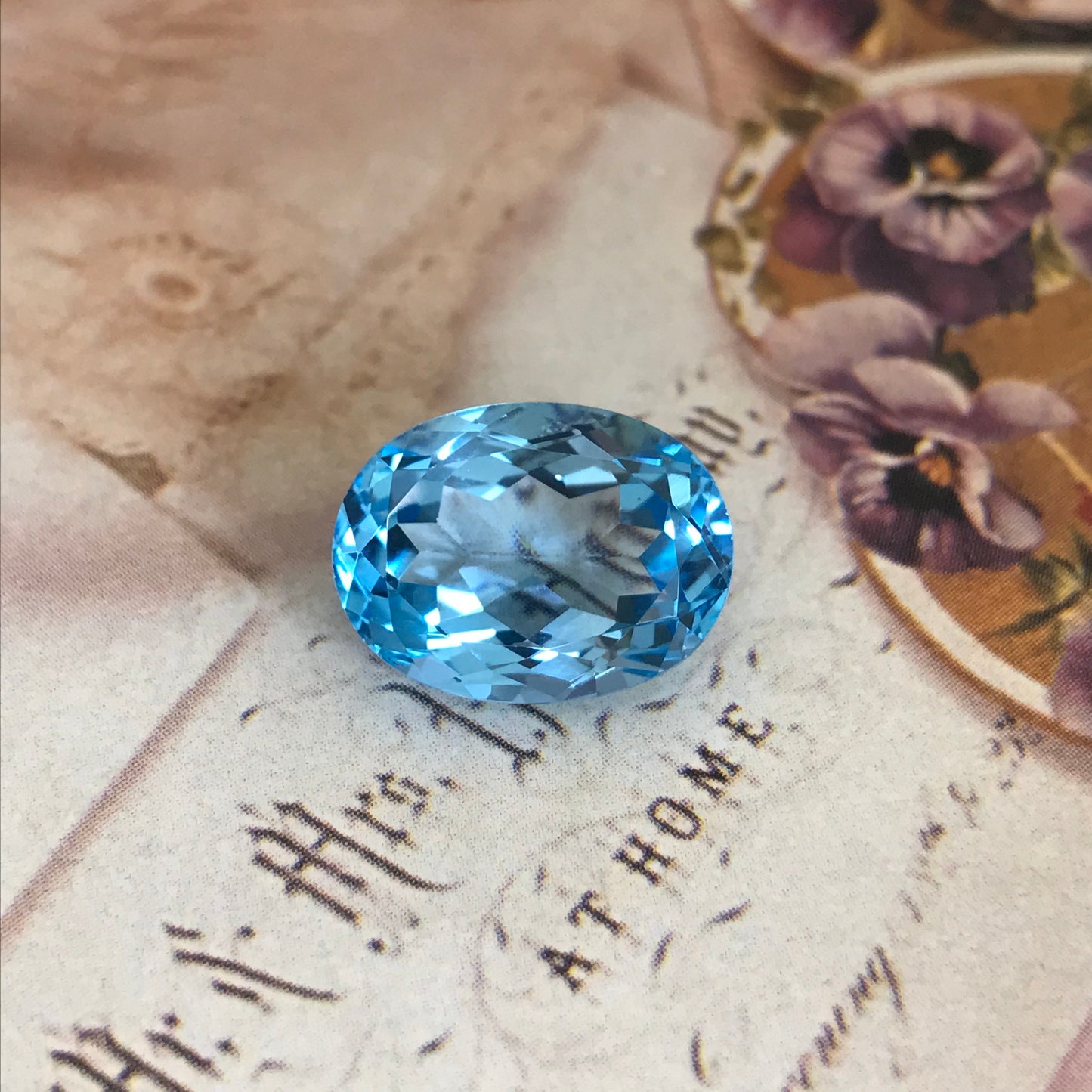 16x12mm Swiss Blue Topaz 13 ct Oval Cut Loose Topaz Gemstone Bright Blue Topaz Faceted Very Blue Topaz Unmounted December Birthstone