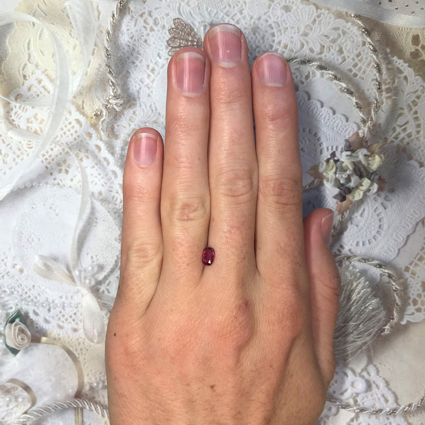 0.61 Carat Natural Ruby Heat Only 6x4mm Loose Gemstone Oval/Cushion Cut Purple Red July Birthstone