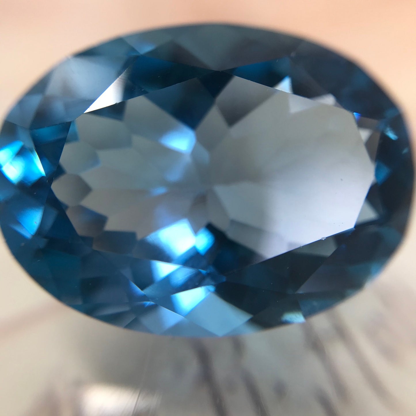 20x15mm Blue Topaz 21.3 Ct Oval Cut Loose Gem, Faceted Unmounted Blue Gemstone, December Birthstone, US Seller, Flowing Gems