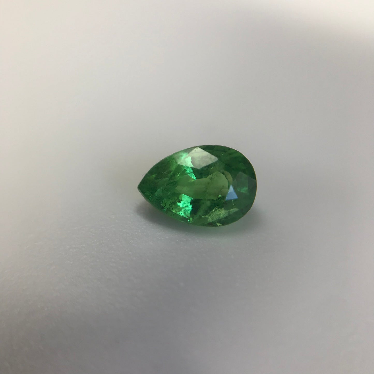 Green Tsavorite Garnet 0.57 carat 5.9x4.1mm Pear Cut, Wholesale Faceted Loose Unmounted Gemstone for Jewelry, Emerald look a like.
