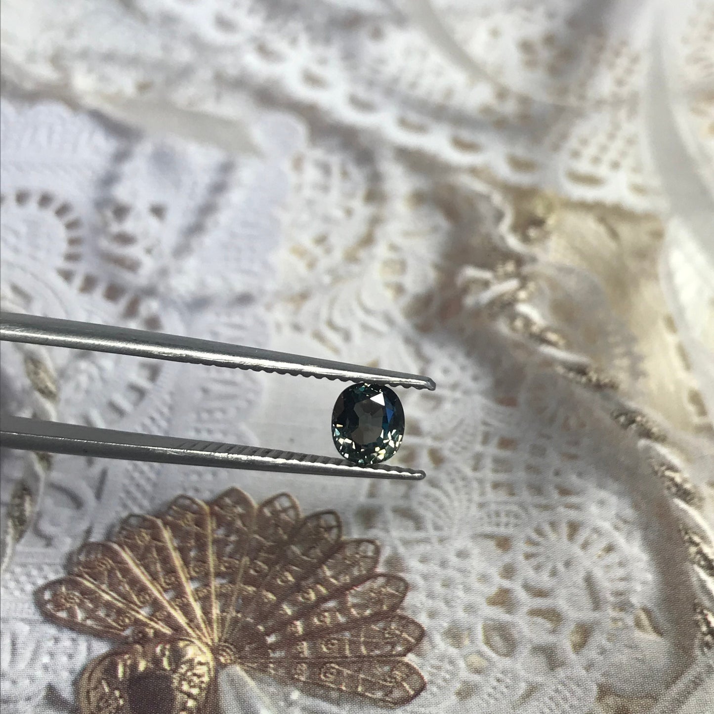 Unheated Purple Sapphire 0.87 carat 5.2x4.6 mm Oval Cut, Natural Tanzania Sapphire, Dark Greenish Purple,  Wholesale Faceted Loose Gemstone