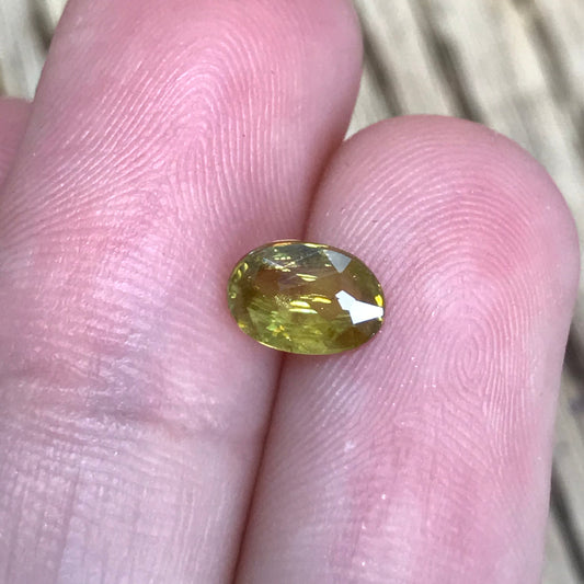 Yellow Sphene 1 Carat 7x5mm Oval Cut, Natural Untreated from Madagascar, unmounted loose wholesale gemstone for jewelry