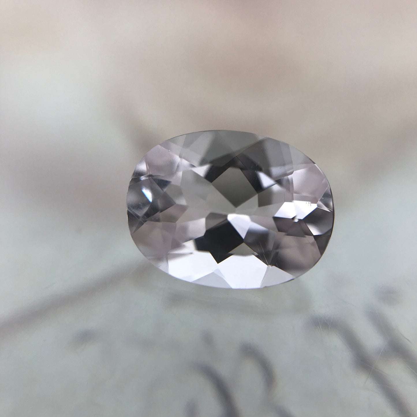 Morganite 1.1 carats 8x6 mm Oval Cut Light Purplish Pink Morganite, Faceted Loose Beryl Gemstone for Jewelry