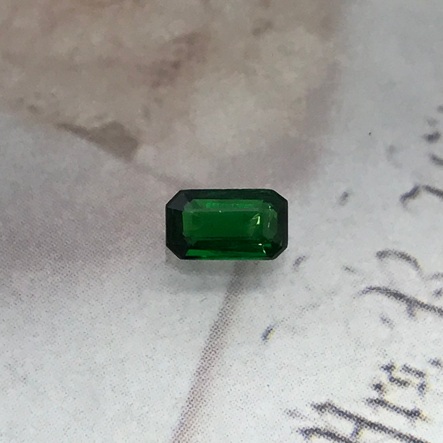Natural Deep Green Tsavorite Garnet 0.45 carat 5.7x3.2mm Emerald Cut, Faceted Loose Unmounted Gemstone for Jewelry, Emerald Alternative