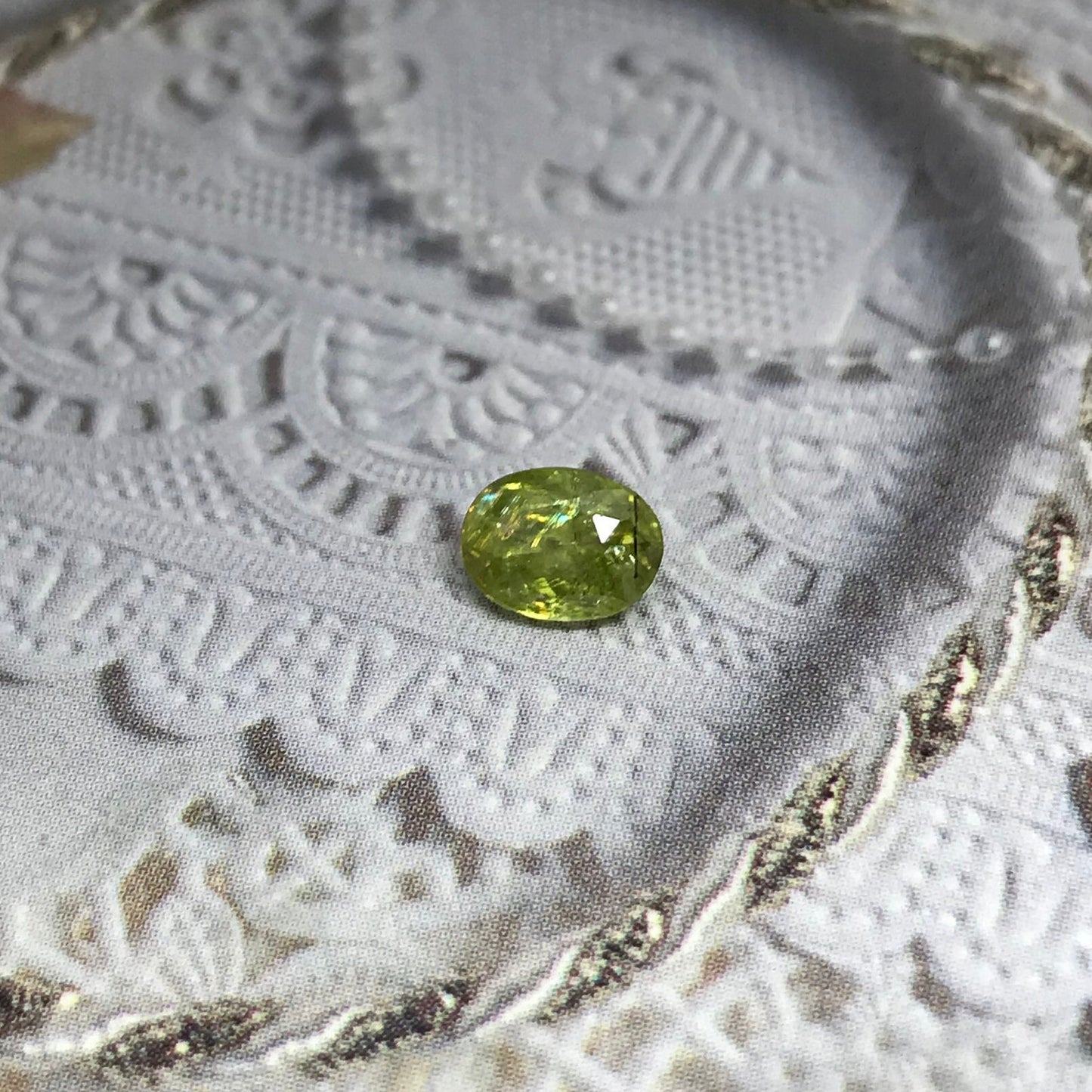 Yellowish Green Sphene 1 Carat 7x5mm Oval Cut, Natural Madagascar Sphene, faceted loose wholesale gemstone for jewelry