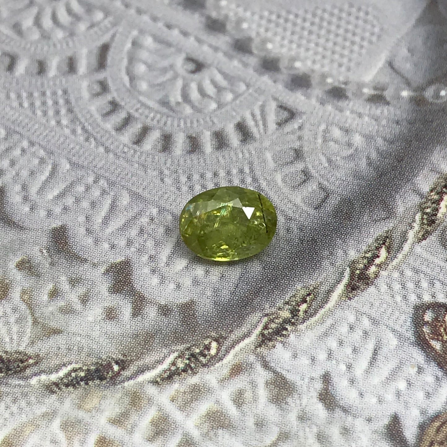 Yellowish Green Sphene 1 Carat 7x5mm Oval Cut, Natural Madagascar Sphene, faceted loose wholesale gemstone for jewelry