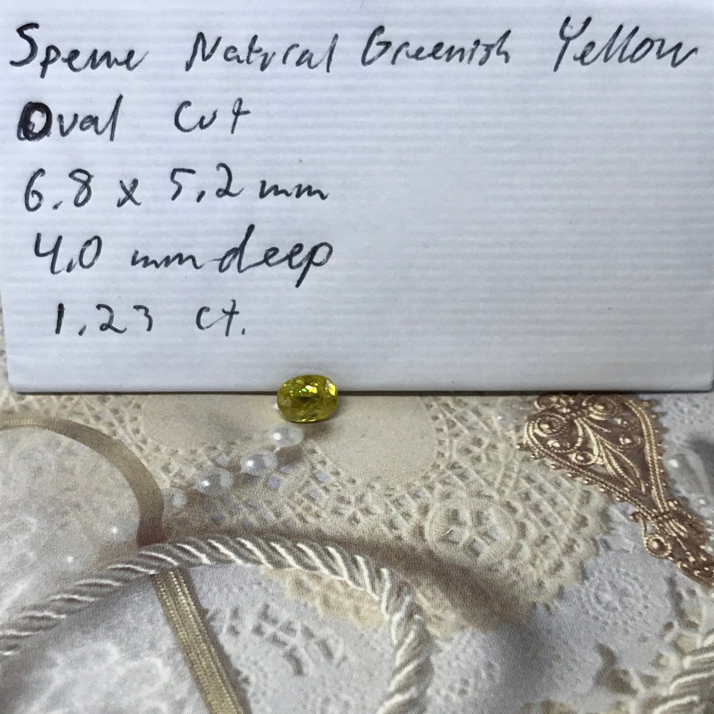 Yellow Sphene 1.23 Carat 6.8x5.2mm Oval Cut, Natural loose wholesale gemstone