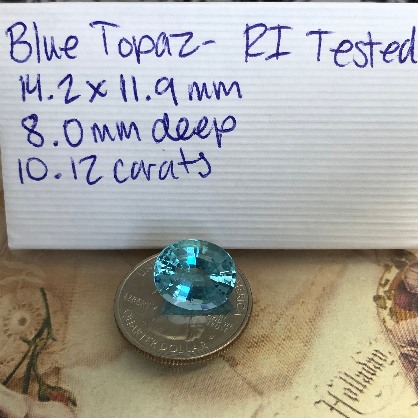 14x12mm Blue Topaz Oval Cut 10 Carats Loose Gem Wholesale Gemstones Nice Cut Faceted Real Topaz, Unmounted December Birthstone US Seller