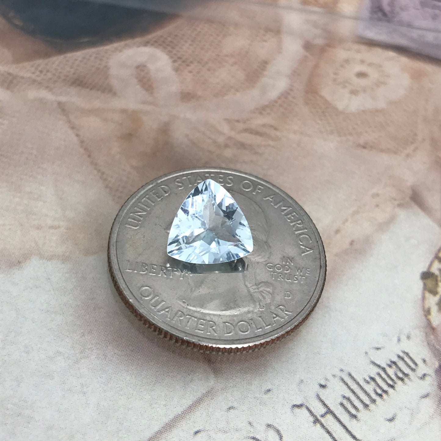 9mm Light Blue Aquamarine 1.85 Carats Trillion Cut Loose Beryl Unmounted Gemstone Faceted Gem March Birthstone