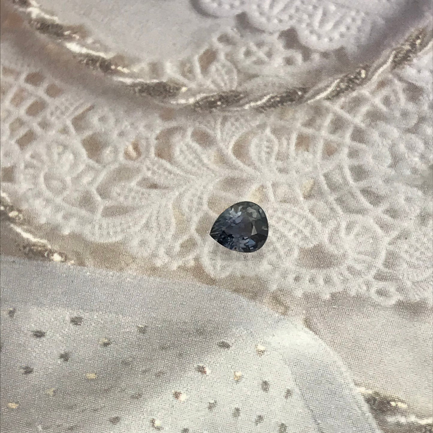 Color Change Natural Sapphire 5x4.5mm 0.49 Carat - Blue Purple to Green Untreated Gemstone - Pear Corundum Gem Faceted Loose Unmounted