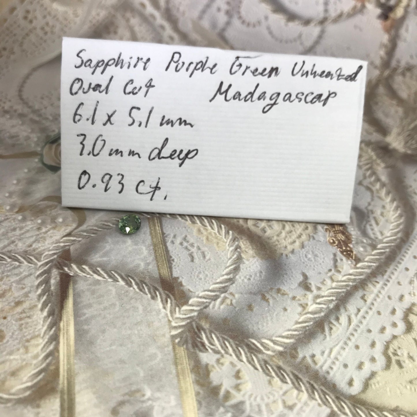 Bluish Green Sapphire 0.93 carat 6x5 mm Oval Cut, Natural Unheated Madagascar Parti Sapphire, Loose Gemstone