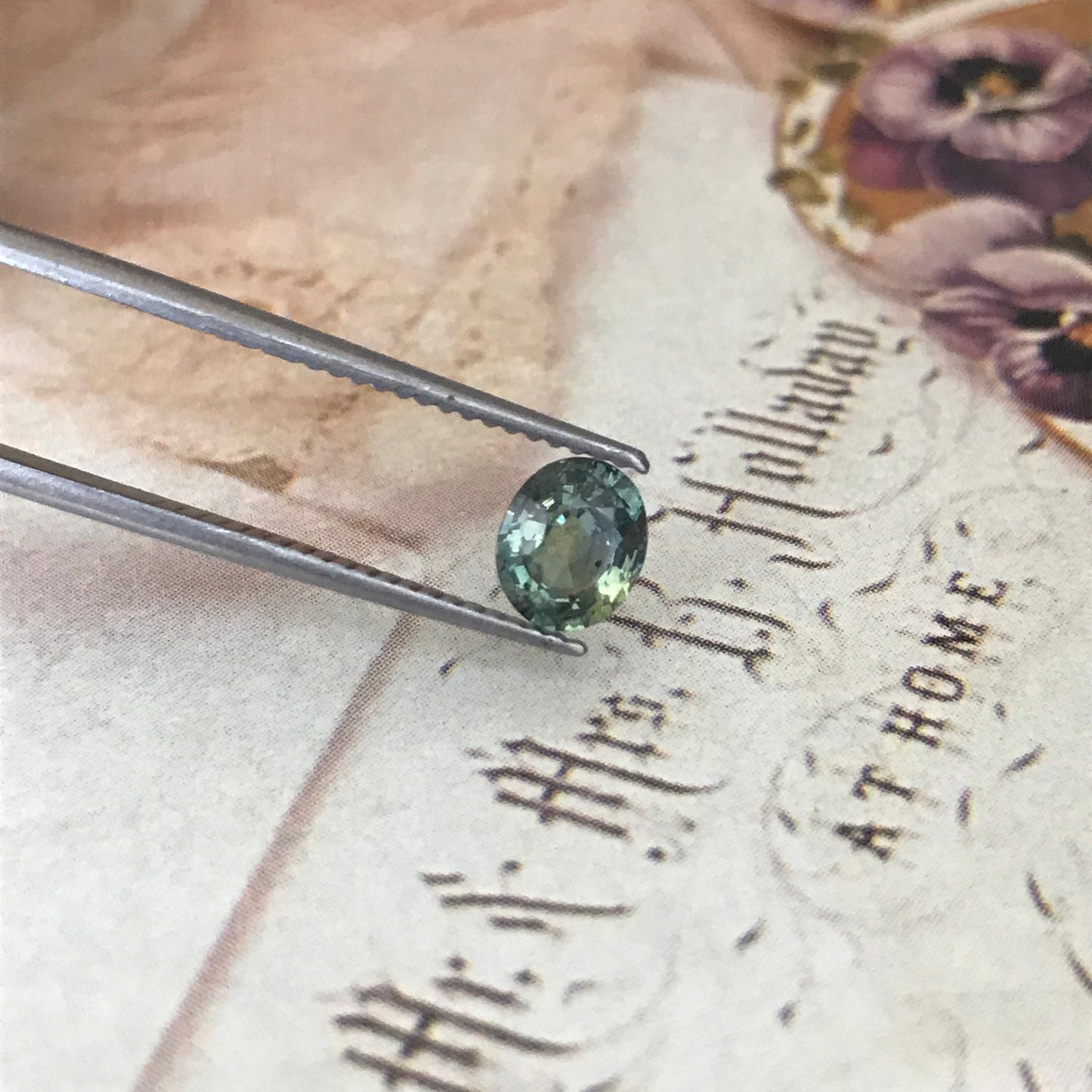 Bluish Green Sapphire 0.93 carat 6x5 mm Oval Cut, Natural Unheated Madagascar Parti Sapphire, Loose Gemstone
