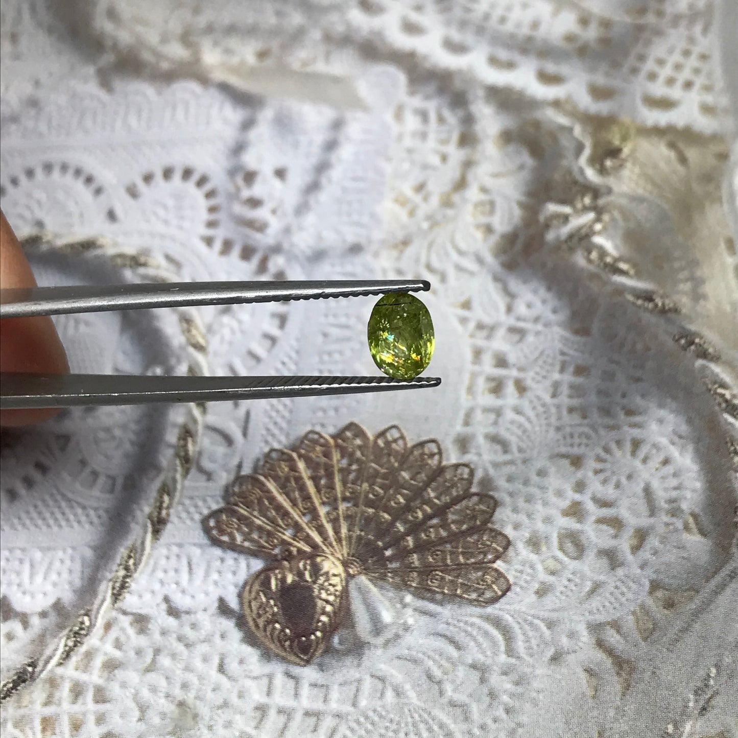 Yellowish Green Sphene 1 Carat 7x5mm Oval Cut, Natural Madagascar Sphene, faceted loose wholesale gemstone for jewelry