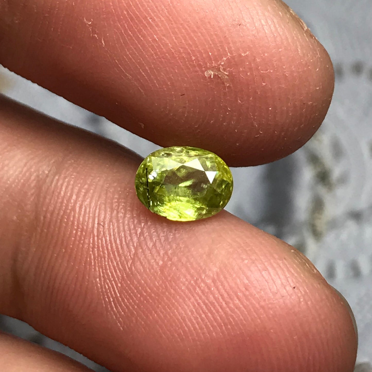 Yellowish Green Sphene 1 Carat 7x5mm Oval Cut, Natural Madagascar Sphene, faceted loose wholesale gemstone for jewelry