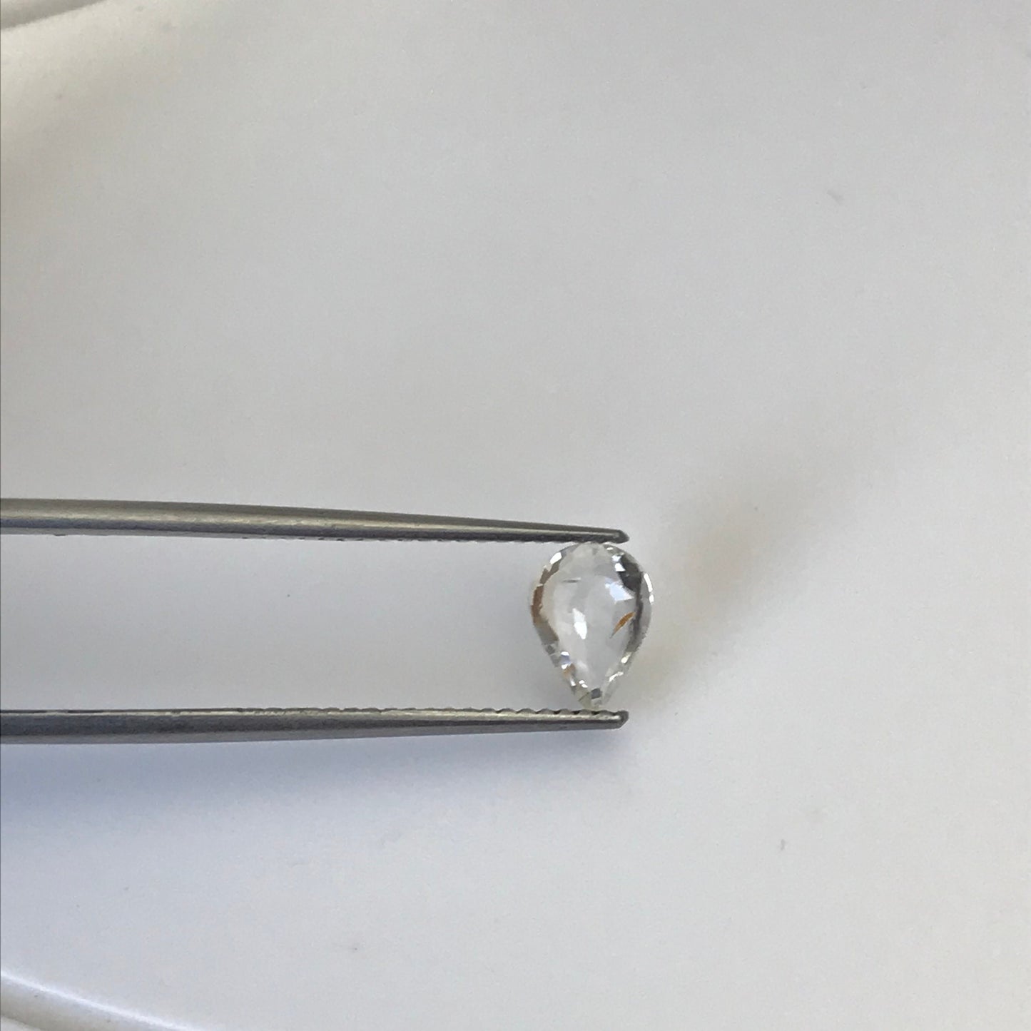Natural Colorless Sapphire 0.77 carat 7x5 mm Pear Cut, Madagascar Light Yellow Sapphire, Almost White Sapphire, Faceted Loose Gems