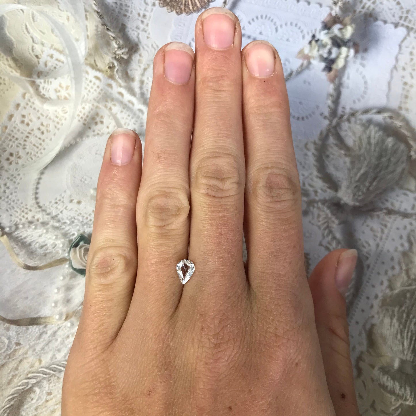 Natural Colorless Sapphire 0.77 carat 7x5 mm Pear Cut, Madagascar Light Yellow Sapphire, Almost White Sapphire, Faceted Loose Gems