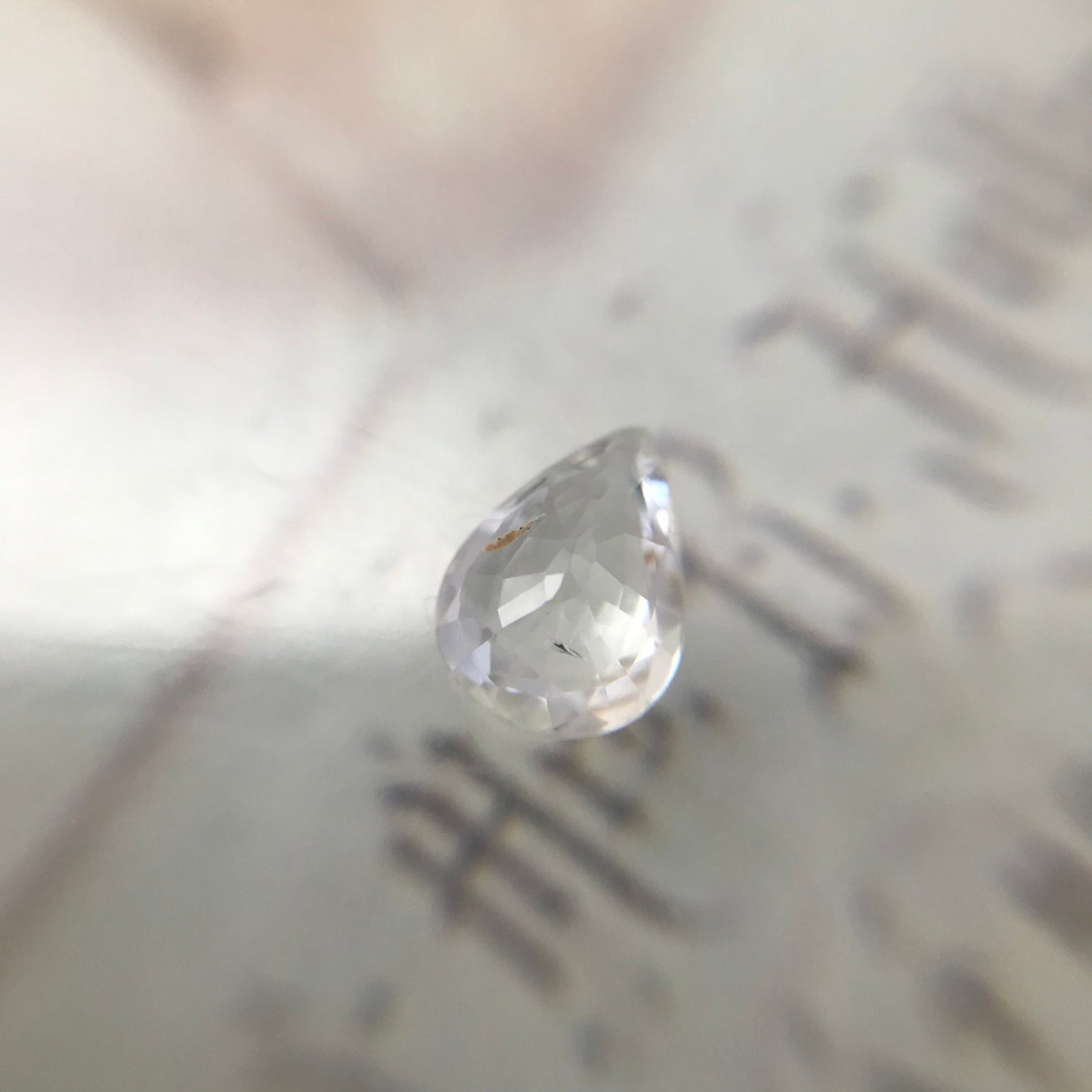 Natural Colorless Sapphire 0.77 carat 7x5 mm Pear Cut, Madagascar Light Yellow Sapphire, Almost White Sapphire, Faceted Loose Gems