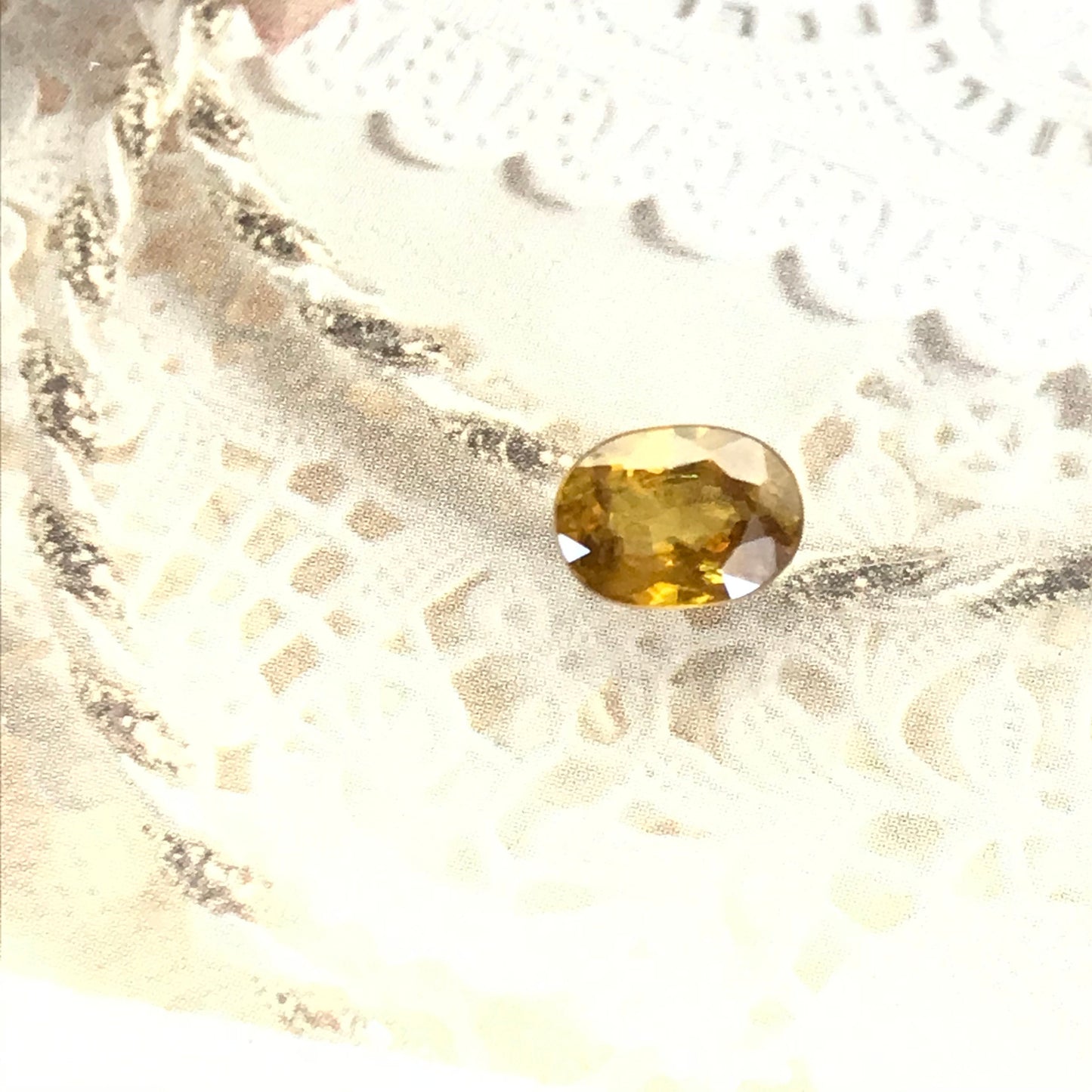 Yellowish Orange Sphene 1.59 Carat 8x6mm Oval Cut, Natural loose wholesale gemstone