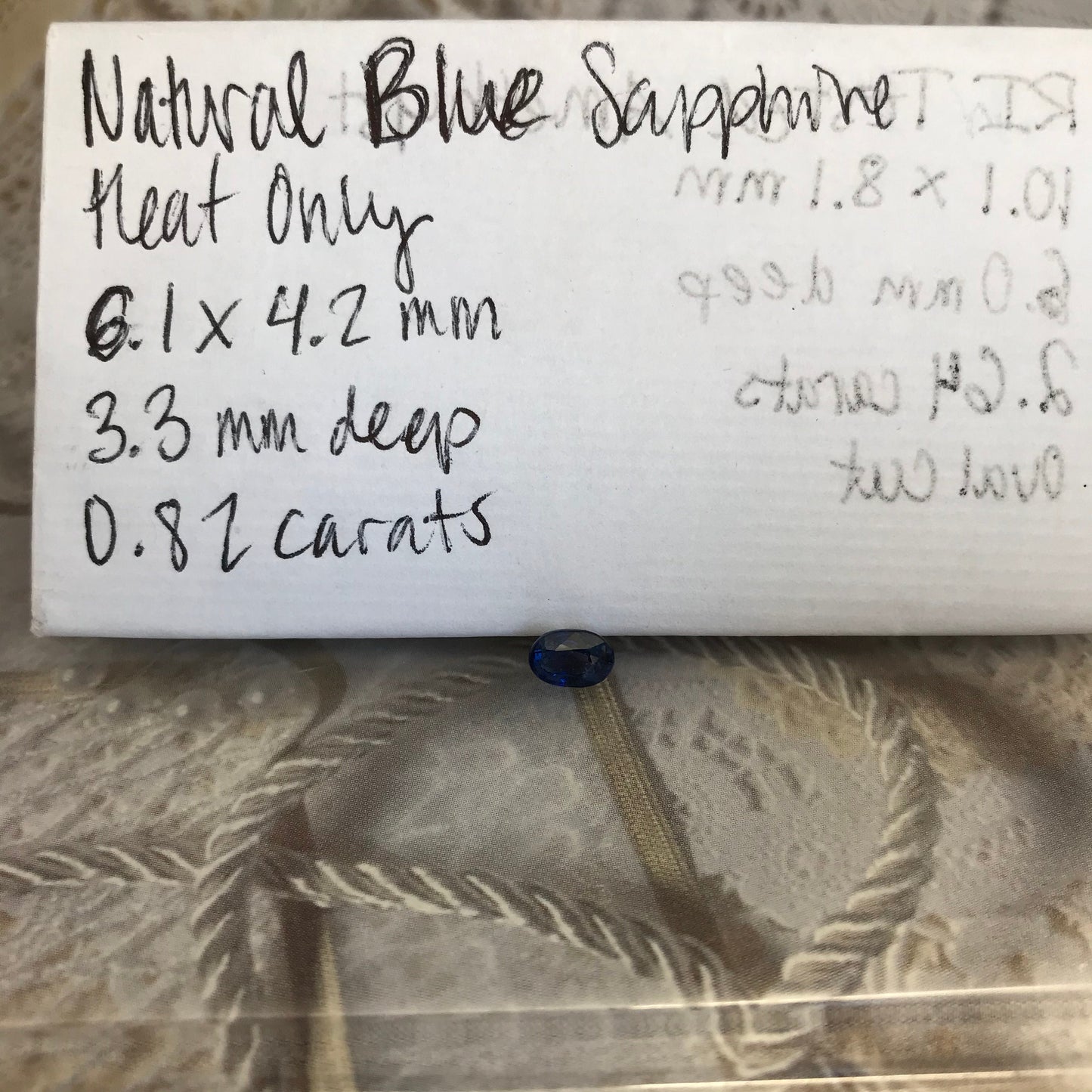 6x4mm Natural Blue Sapphire 0.82 Carats Oval Cut Heated Corundum, Unmounted Gem Faceted Loose Gemstone, US seller