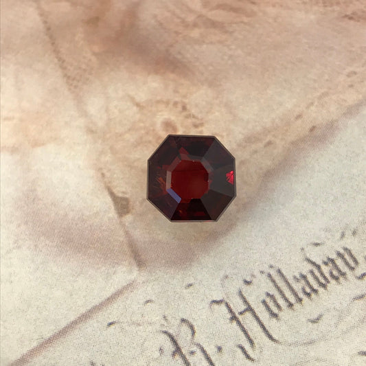 Natural Red Spessartite Garnet 4.88 carats 9mm Octagon Cut Faceted Loose Unmounted Gemstone for Jewelry Genuine Gem