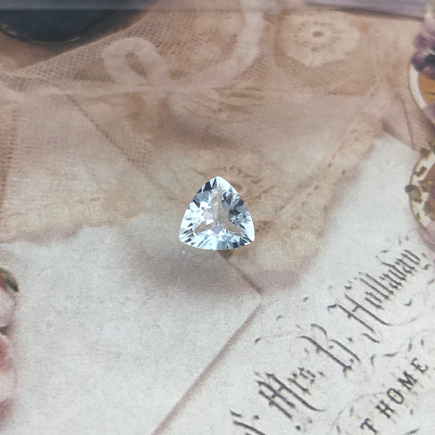 9mm Light Blue Aquamarine 1.85 Carats Trillion Cut Loose Beryl Unmounted Gemstone Faceted Gem March Birthstone