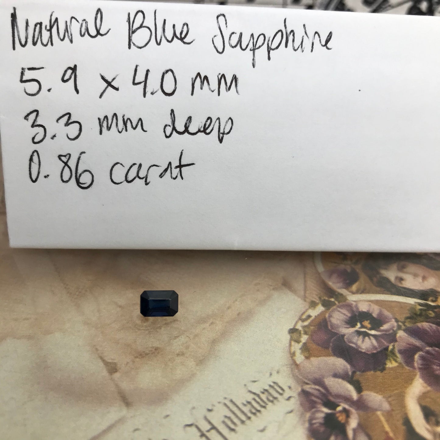 Natural Blue Sapphire 0.86 Carat 6x4mm Emerald Cut Rectangle Corundum Faceted Loose Unmounted Gemstone Heat Only