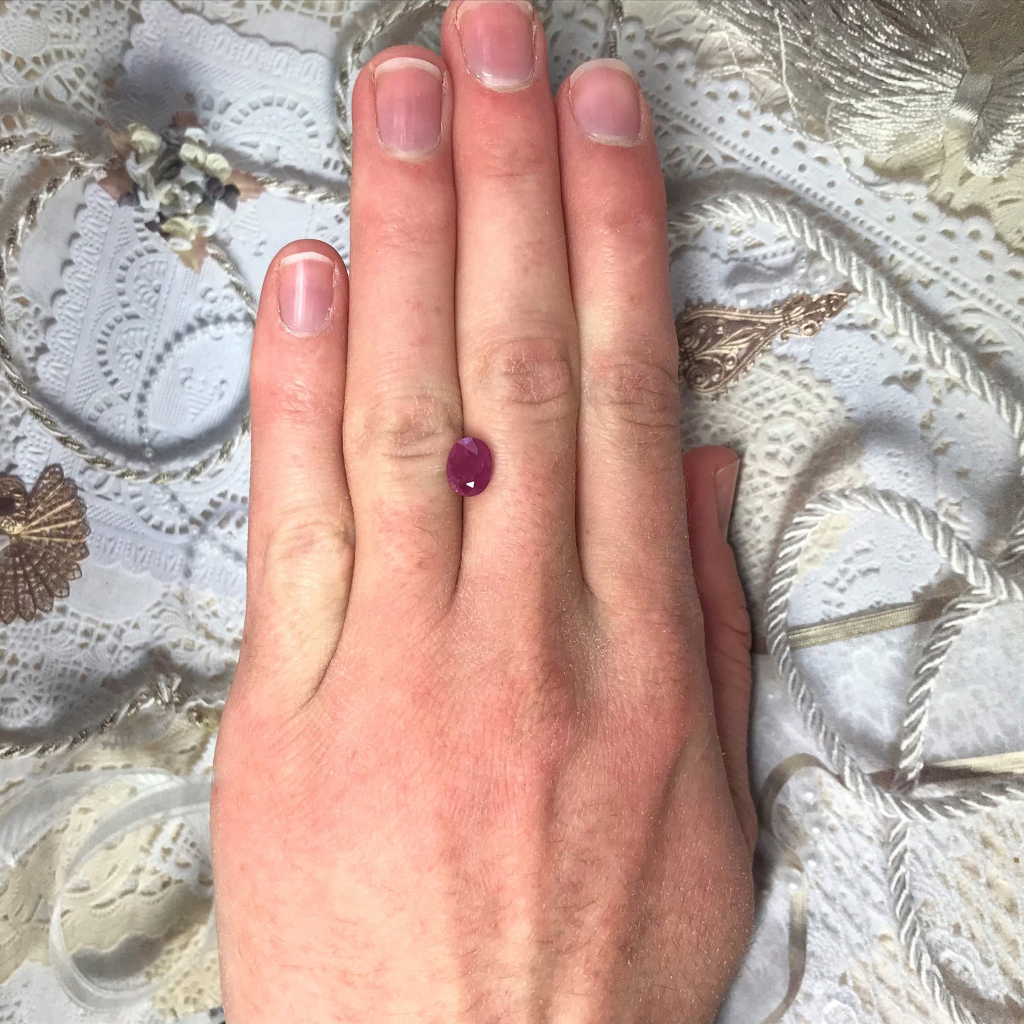 1.69 Carat Natural Ruby Low Heat 8x6mm Oval Loose Gemstone Faceted Gem Corundum Pink Red Beautiful July Birthstone Earth Mined